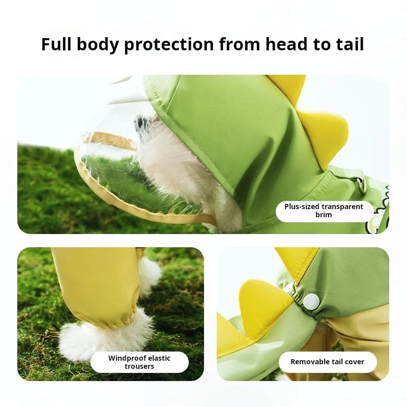 DinoRain Dog Raincoat