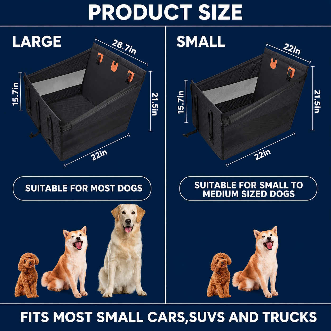 Hard-Bottom Pet Car Hammock