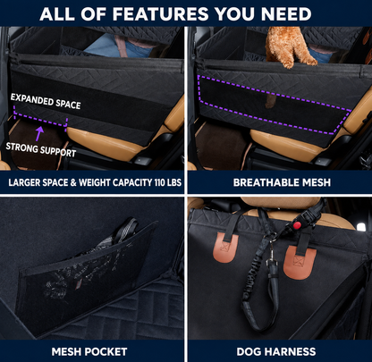 Hard-Bottom Pet Car Hammock