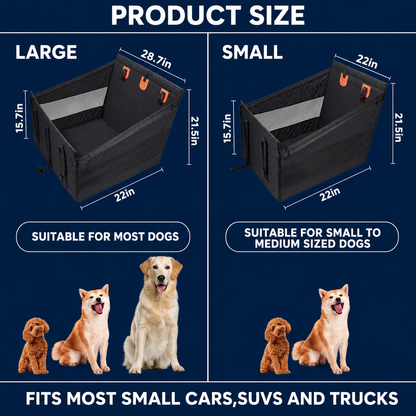Hard-Bottom Pet Car Hammock