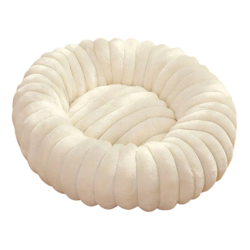 CloudNest Plush Round Pet Bed